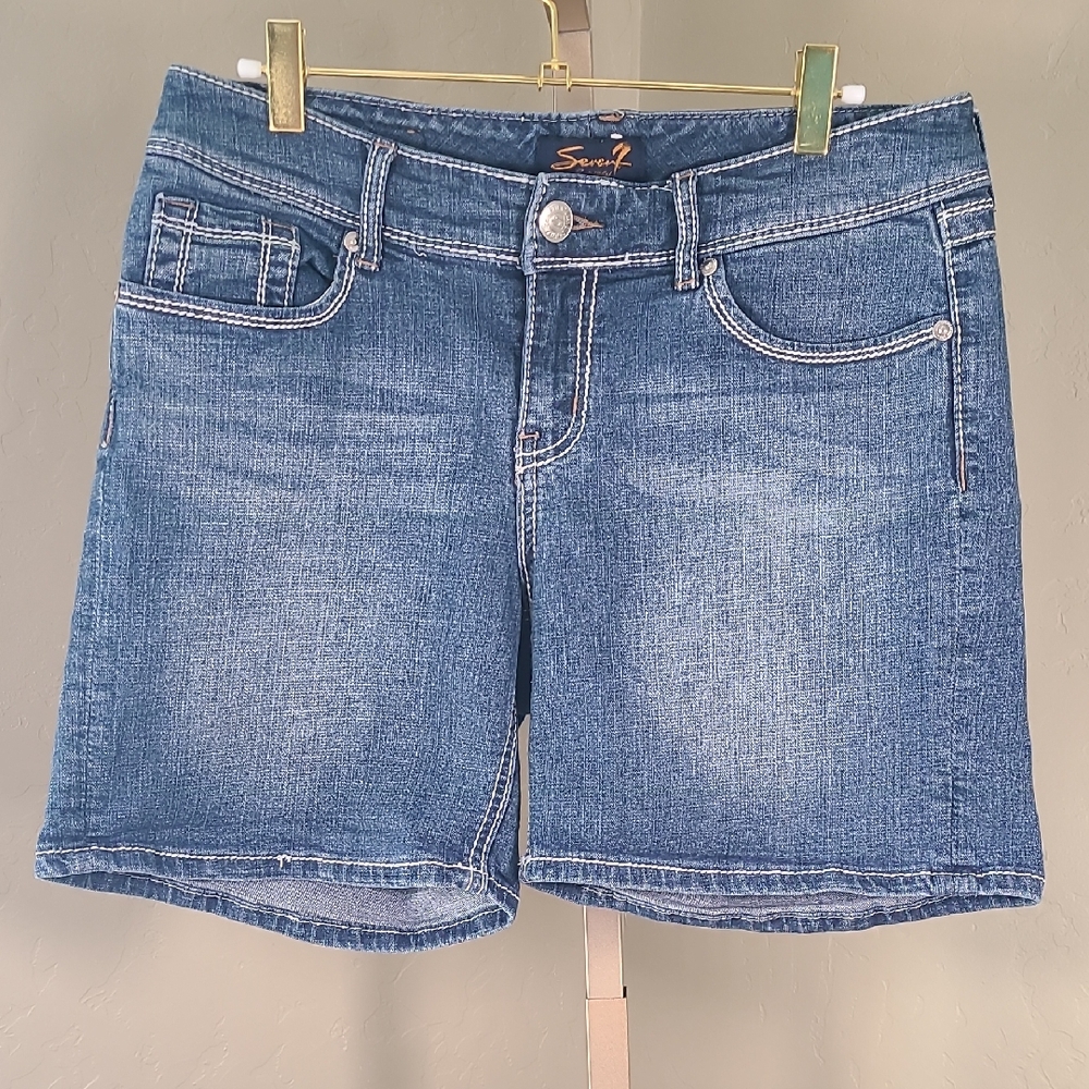 Seven7 Women's Classic Blue‎ Jean Shorts